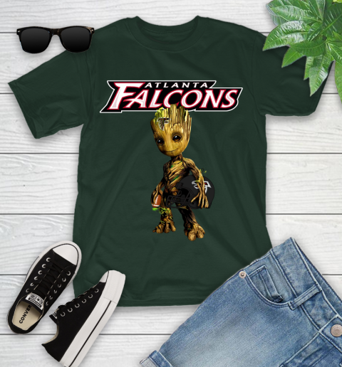 Atlanta Falcons NFL Football Groot Marvel Guardians Of The Galaxy Youth T-Shirt 5