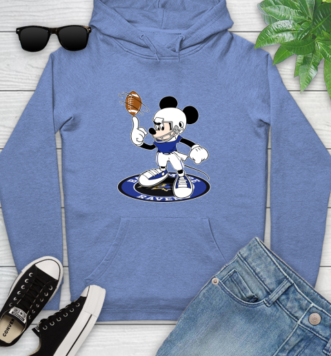 NFL Football Baltimore Ravens Cheerful Mickey Disney Shirt Youth Hoodie 11