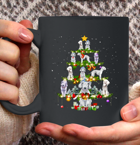 Bedlington Terrier Dog Xmas Tree Lights Ugly Christmas Gift Ceramic Mug 11oz