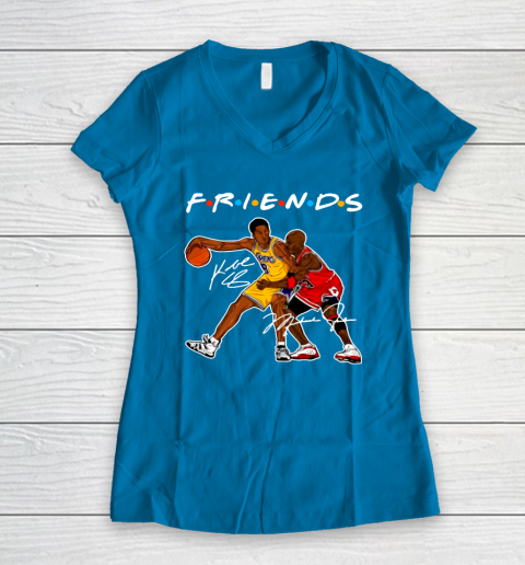Michael Jordan And Kobe Bryant Friends Signatures Women s V Neck T Shirt