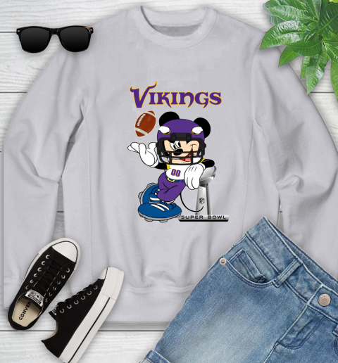 NFL Minnesota Vikings Mickey Mouse Disney Super Bowl Football T Shirt Youth Sweatshirt 14