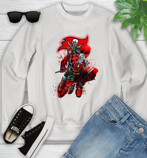 NFL Deadpool Marvel Comics Sports Football Tampa Bay Buccaneers Youth Sweatshirt