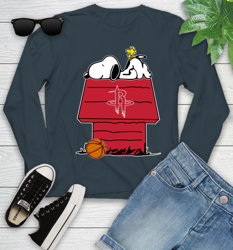 Houston Rockets NBA Basketball Snoopy Woodstock The Peanuts Movie Youth Long Sleeve 8