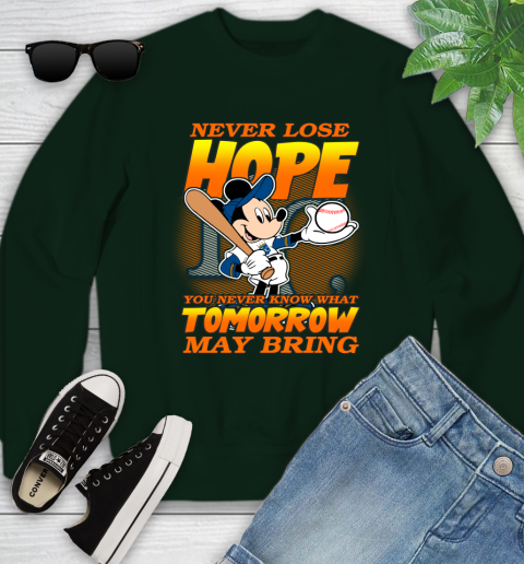 Kansas City Royals MLB Baseball Mickey Disney Never Lose Hope Youth Sweatshirt 9