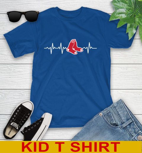 Boston Red Sox MLB Baseball Heart Beat Shirt Youth T-Shirt 10