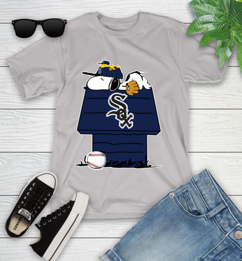 MLB Chicago White Sox Snoopy Woodstock The Peanuts Movie Baseball T Shirt Youth T-Shirt 12