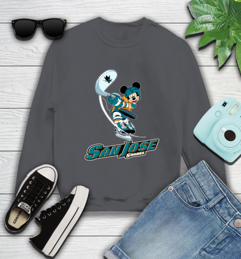 NHL Hockey San Jose Sharks Cheerful Mickey Mouse Shirt Sweatshirt 6