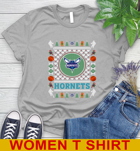 Charlotte Hornets Merry Christmas NBA Basketball Loyal Fan Women's T-Shirt 5