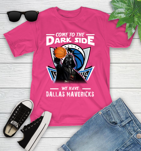 NBA Come To The Dark Side We Have Dallas Mavericks Star Wars Darth Vader Basketball Youth T-Shirt 11