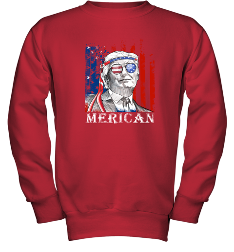 eh2k merica donald trump 4th of july american flag shirts youth sweatshirt 47 front red