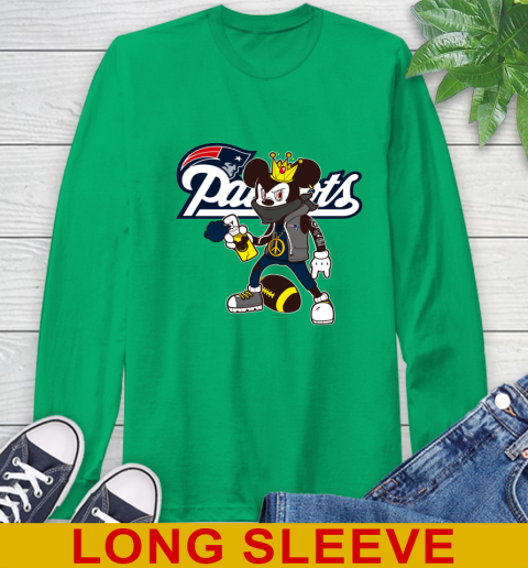 New England Patriots NFL Football Mickey Peace Sign Sports Long Sleeve T-Shirt 7