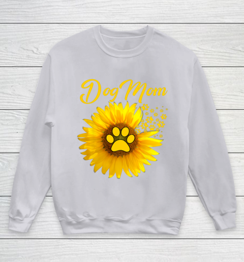 Dog Mom Shirt Amazing Dog Mom Sunflower Dog Paw Youth Sweatshirt Tee For Sports