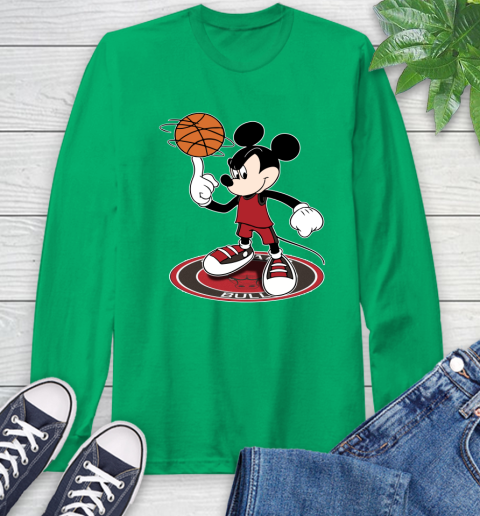 NBA Basketball Chicago Bulls Cheerful Mickey Disney Shirt Long Sleeve T-Shirt 8