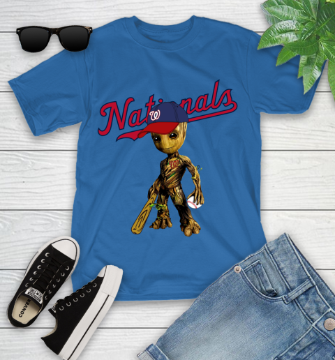 MLB Washington Nationals Groot Guardians Of The Galaxy Baseball Youth T-Shirt 9