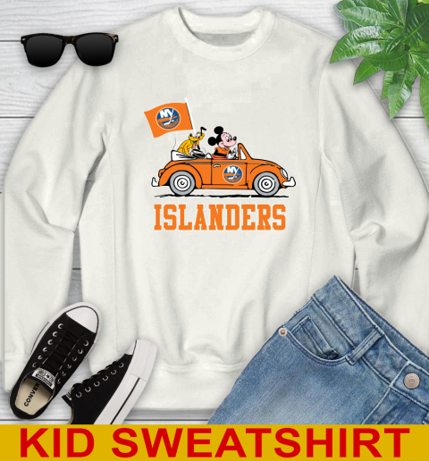 NHL Hockey New York Islanders Pluto Mickey Driving Disney Shirt Youth Sweatshirt