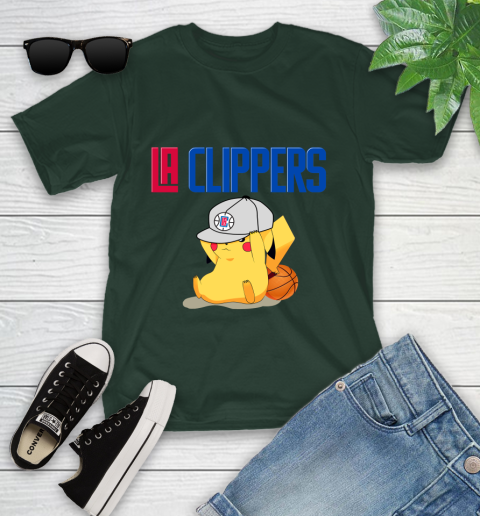 NBA Pikachu Basketball Sports Los Angeles Clippers Youth T-Shirt 5