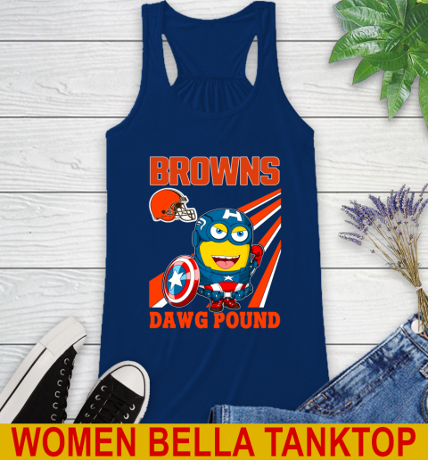 NFL Football Cleveland Browns Captain America Marvel Avengers Minion Shirt Racerback Tank 7