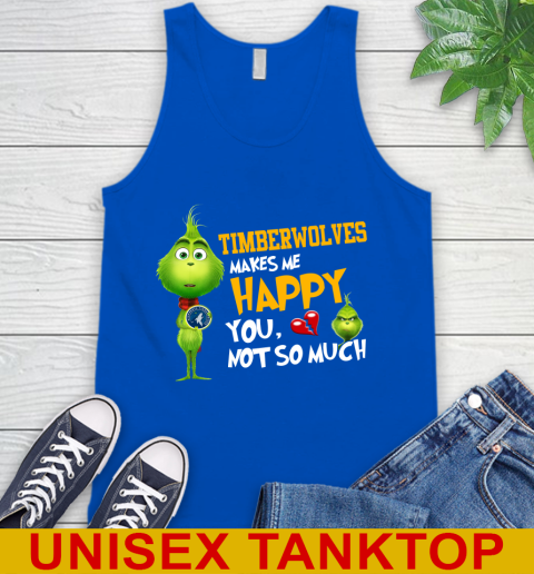 NBA Minnesota Timberwolves Makes Me Happy You Not So Much Grinch Basketball Sports Tank Top 4