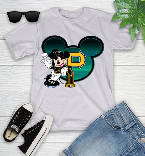 MLB Pittsburgh Pirates The Commissioner's Trophy Mickey Mouse Disney Youth T-Shirt 4