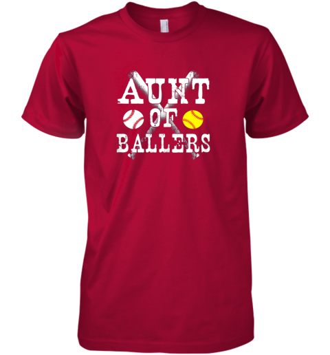 xpyk vintage aunt of ballers shirt funny baseball softball love premium guys tee 5 front red