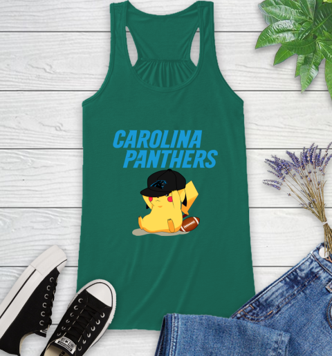 NFL Pikachu Football Sports Carolina Panthers Racerback Tank 7