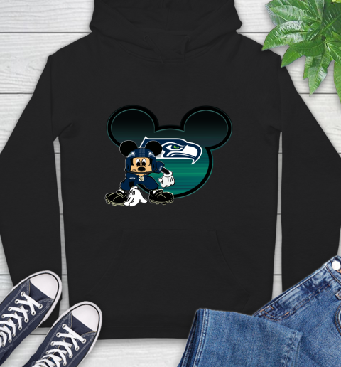 NFL Seattle Seahawks Mickey Mouse Disney Football T Shirt Hoodie - Image 3
