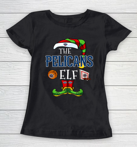 New Orleans Pelicans Christmas ELF Funny NBA Women's T-Shirt