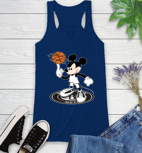 NBA Basketball Brooklyn Nets Cheerful Mickey Disney Shirt Racerback Tank 8