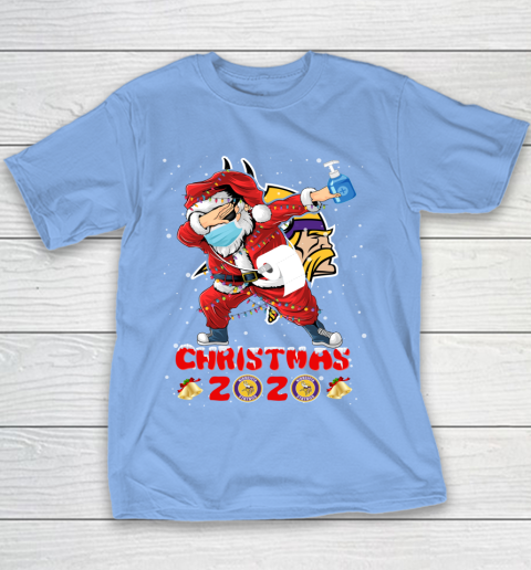 Minnesota Vikings Funny Santa Claus Dabbing Christmas 2020 NFL Youth T-Shirt 8