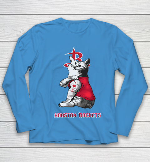 NBA Basketball My Cat Loves Houston Rockets Youth Long Sleeve 5