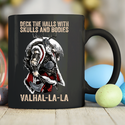 Valhalla La Deck The Halls With Skulls And Bodies Vintage Ceramic Mug 11oz