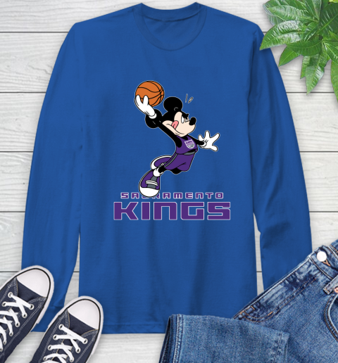 NBA Basketball Sacramento Kings Cheerful Mickey Mouse Shirt Long Sleeve T-Shirt 10