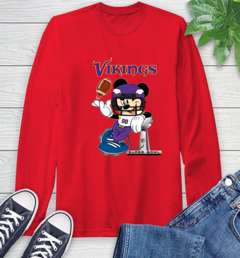NFL Minnesota Vikings Mickey Mouse Disney Super Bowl Football T Shirt Long Sleeve T-Shirt 10