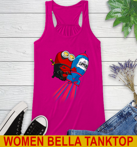 NBA Basketball LA Clippers Deadpool Minion Marvel Shirt Racerback Tank 6