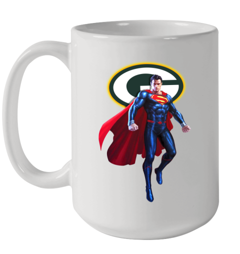 NFL Superman DC Sports Football Green Bay Packers Ceramic Mug 15oz