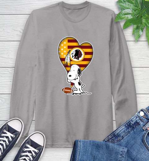 Washington Redskins NFL Football The Peanuts Movie Adorable Snoopy Long Sleeve T-Shirt 6