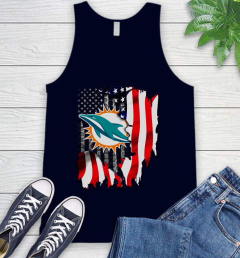 Miami Dolphins NFL Football American Flag Tank Top 2
