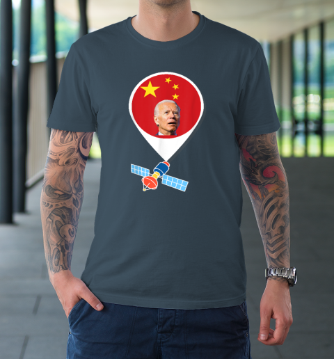 Chinese Spy Balloon Funny Surveillance Joe Biden China Flag T-Shirt 4