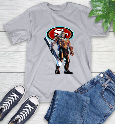 NFL Thanos Gauntlet Avengers Endgame Football San Francisco 49ers T-Shirt 6