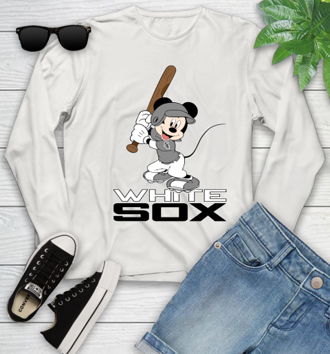 MLB Baseball Chicago White Sox Cheerful Mickey Mouse Shirt Youth Long Sleeve 12