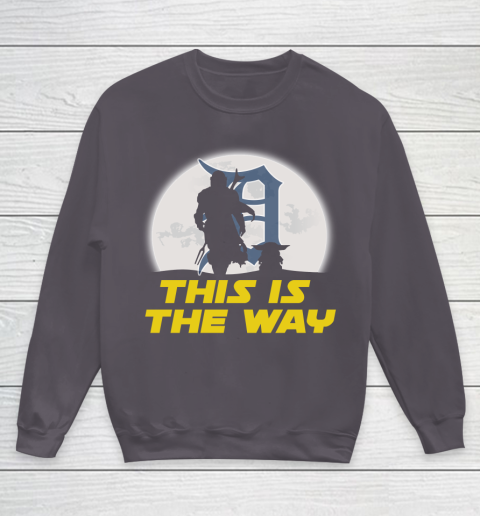 Detroit Tigers MLB Baseball Star Wars Yoda And Mandalorian This Is The Way Youth Sweatshirt 5