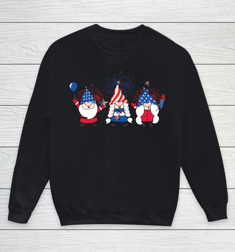 American Gnome With USA Flag 4th Of July Youth Sweatshirt