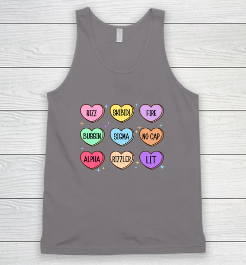 Skibidi Valentine's Day Candy Heart Funny Valentine Rizz Tank Top 5