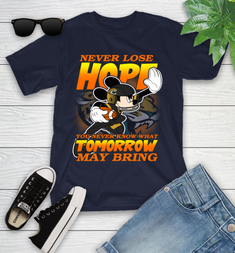 Jacksonville Jaguars NFL Football Mickey Disney Never Lose Hope Youth T-Shirt 2