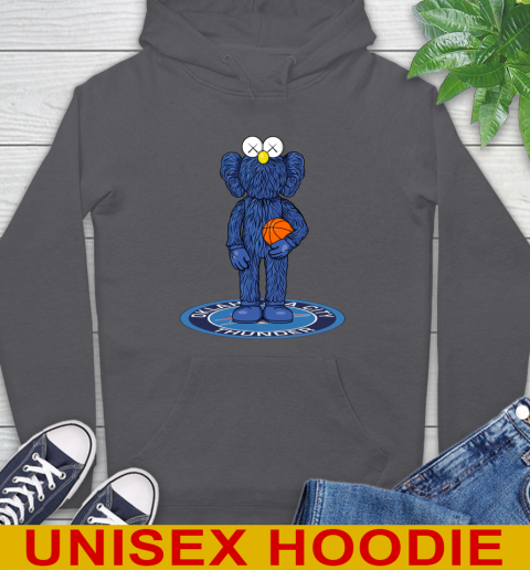 NBA Basketball Oklahoma City Thunder Kaws Bff Blue Figure Shirt Hoodie 7