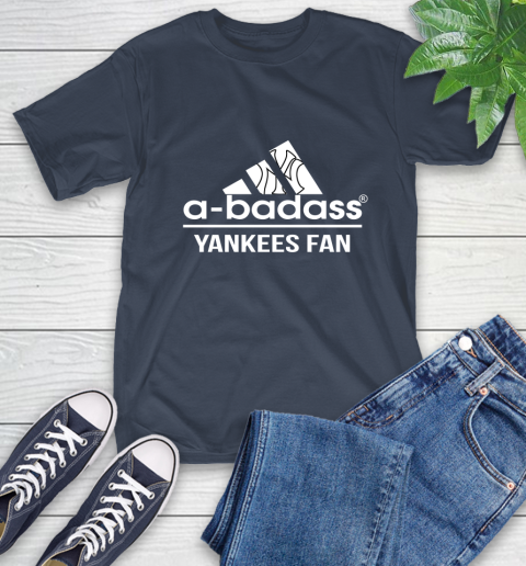 MLB A Badass New York Yankees Fan Adidas Baseball Sports T-Shirt 3