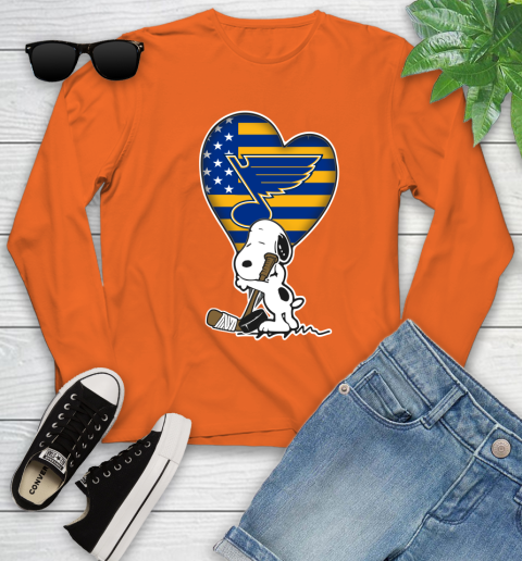 St.Louis Blues NHL Hockey The Peanuts Movie Adorable Snoopy Youth Long Sleeve 4