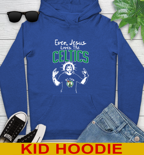 Boston Celtics NBA Basketball Even Jesus Loves The Celtics Shirt Youth Hoodie 10