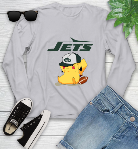 NFL Pikachu Football Sports New York Jets Youth Long Sleeve 5