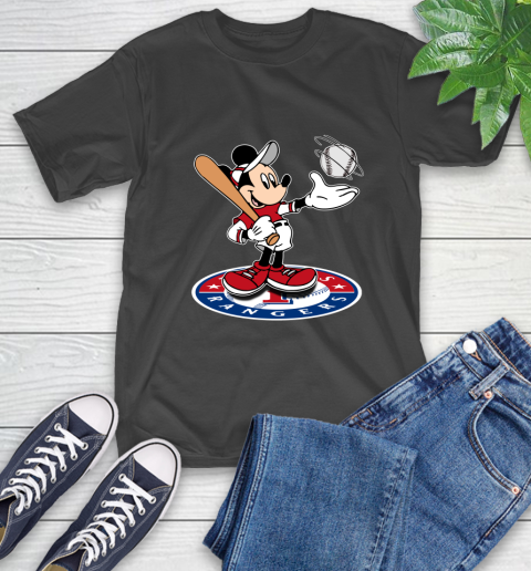 MLB Baseball Texas Rangers Cheerful Mickey Disney Shirt T-Shirt
